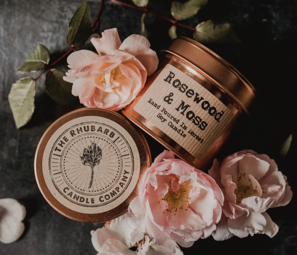 Rosewood & Moss The Rhubarb Candle Company