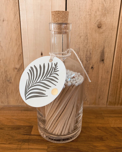 Luxury Extra Long Matches White Fern Design Large Bottle
